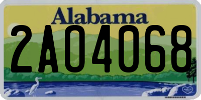 AL license plate 2AO4068
