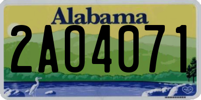 AL license plate 2AO4071