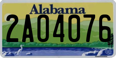 AL license plate 2AO4076
