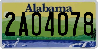 AL license plate 2AO4078