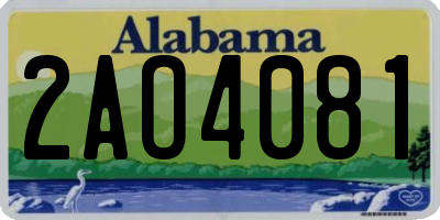 AL license plate 2AO4081