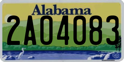 AL license plate 2AO4083