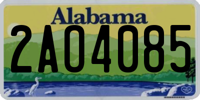 AL license plate 2AO4085