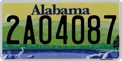 AL license plate 2AO4087