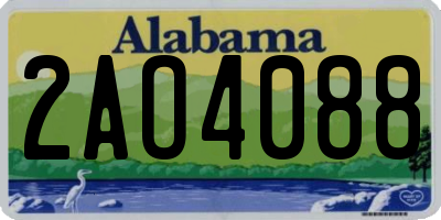 AL license plate 2AO4088
