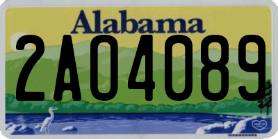 AL license plate 2AO4089