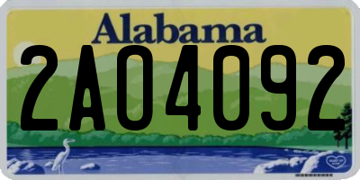 AL license plate 2AO4092