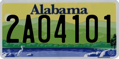 AL license plate 2AO4101