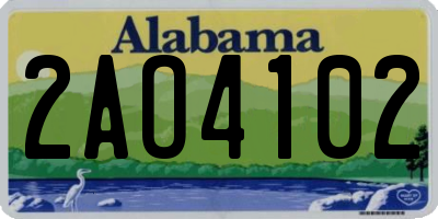 AL license plate 2AO4102
