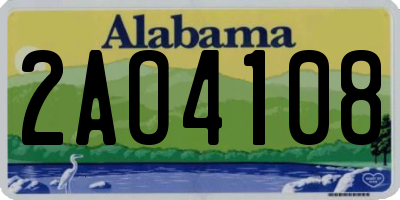 AL license plate 2AO4108