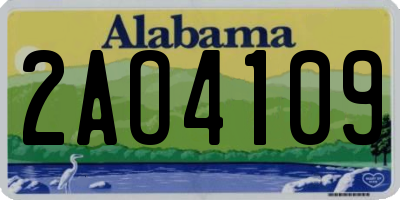 AL license plate 2AO4109