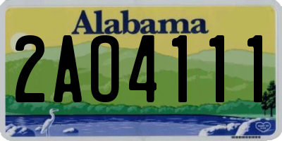 AL license plate 2AO4111