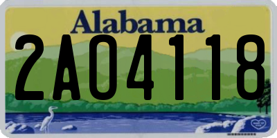 AL license plate 2AO4118