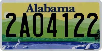 AL license plate 2AO4122