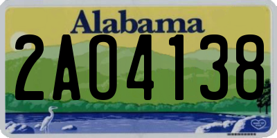 AL license plate 2AO4138