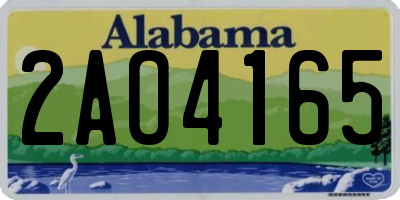 AL license plate 2AO4165