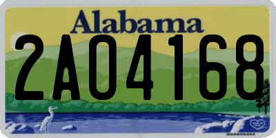 AL license plate 2AO4168