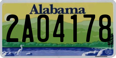 AL license plate 2AO4178