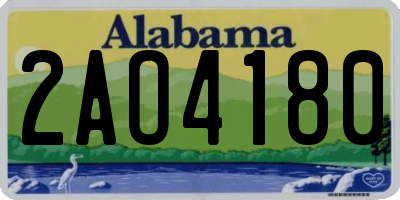 AL license plate 2AO4180
