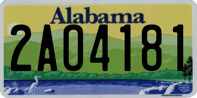 AL license plate 2AO4181