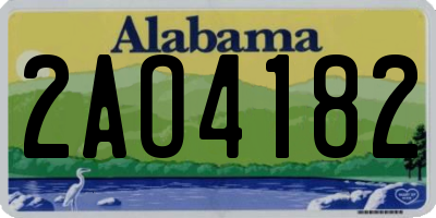 AL license plate 2AO4182