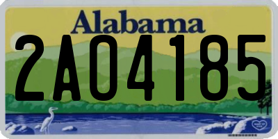 AL license plate 2AO4185
