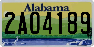 AL license plate 2AO4189