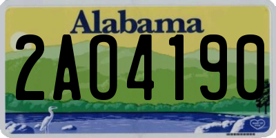 AL license plate 2AO4190