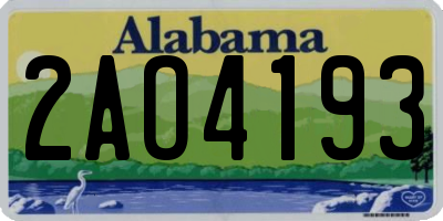 AL license plate 2AO4193