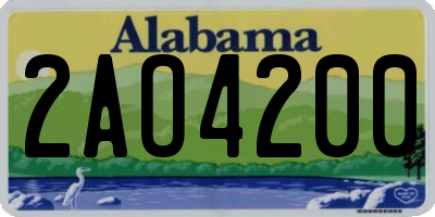 AL license plate 2AO4200