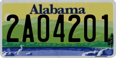 AL license plate 2AO4201