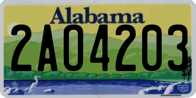 AL license plate 2AO4203