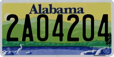 AL license plate 2AO4204