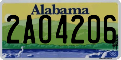 AL license plate 2AO4206