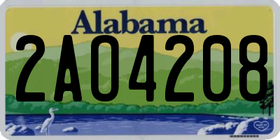 AL license plate 2AO4208