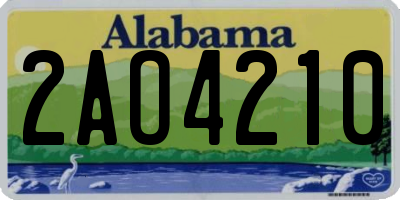 AL license plate 2AO4210