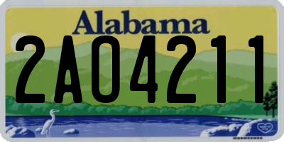 AL license plate 2AO4211