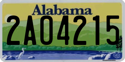 AL license plate 2AO4215