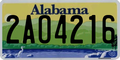 AL license plate 2AO4216