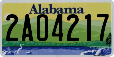 AL license plate 2AO4217