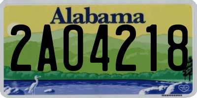 AL license plate 2AO4218