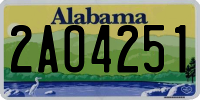 AL license plate 2AO4251