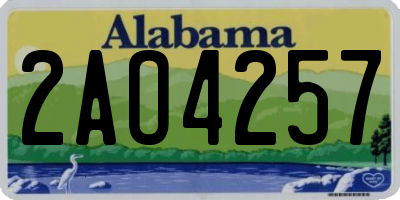 AL license plate 2AO4257