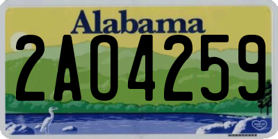 AL license plate 2AO4259