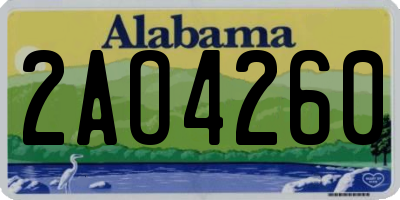 AL license plate 2AO4260
