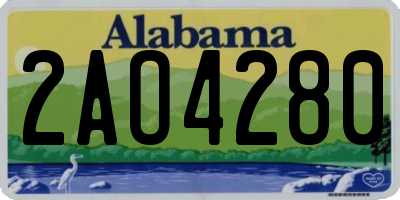 AL license plate 2AO4280