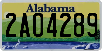 AL license plate 2AO4289