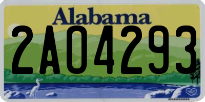 AL license plate 2AO4293