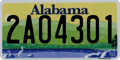 AL license plate 2AO4301