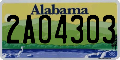 AL license plate 2AO4303